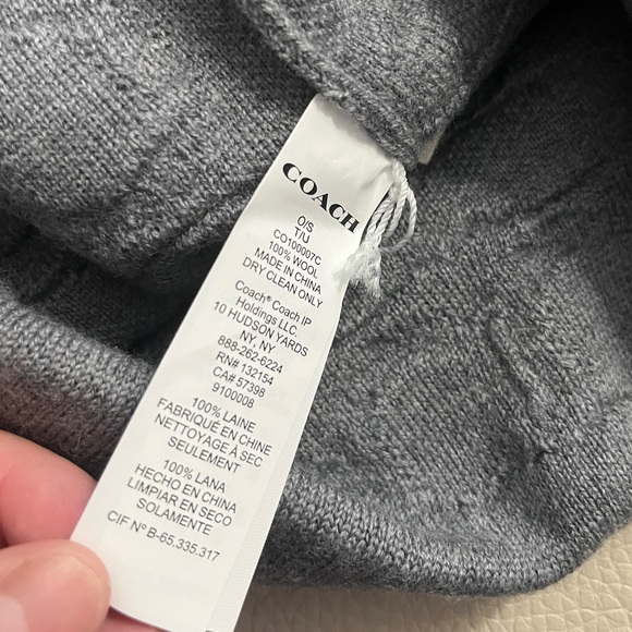 NWT - Coach Adult 100% Wool Terry C Logo Beanie - Picture 4 of 4